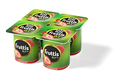 БЗМЖ ЙОГУРТ ФРУТТИС ЛЁГКИЙ КЛУБНИКА 0,1% 110ГР