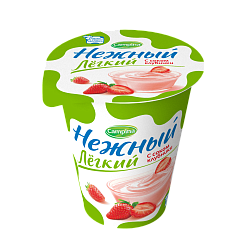 Йогурт Нежный легкий Кампина с соком клубники 0.1% 320г