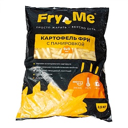 КАРТОФЕЛЬ ФРИ С ПАНИРОВКОЙ FRY ME 9Х9ММ 2,5КГ(5ШТ)