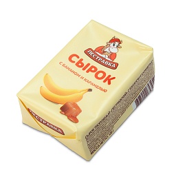 БЗМЖ СЫРОК ТВОРОЖНЫЙ ПЕСТРАВКА С БАНАНОМ-КАРАМАЛЬЮ 4.5% 100ГР КОРРЕКС