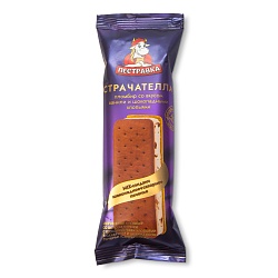 БЗМЖ МОРОЖЕНОЕ ПЕСТРАВКА СЭНДВИЧ ВАНИЛЬ С ШОК.ХЛОПЬЯМИ В САХ. И ШОК.ПЕЧЕНЬЕ 76ГР