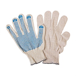 ПЕРЧАТКИ С ПВХ-ПОКРЫТИЕМ (4 НИТИ) БЕЛЫЕ 10КЛАСС (ПАРА) 90% ХЛОПОК, 10% П/Э, ПЛОТ.116,7