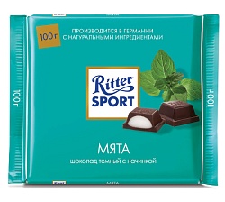 Риттер Спорт шоколад темн.с мятн.нач.12*100г