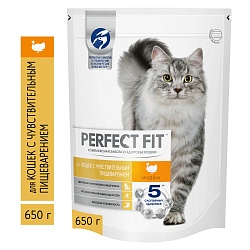 КОРМ ПЕРФЕКТ ФИТ СУХОЙ Д/ЧУВСТВ КОШ С ИНД 650ГР