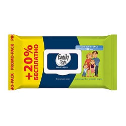 САЛФЕТКИ ВЛАЖНЫЕ EMILY STYLE ДЛЯ ВСЕЙ СЕМЬИ 120ШТ