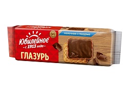 ПЕЧЕНЬЕ ЮБИЛЕЙНОЕ МОЛОЧНОЕ С ГЛАЗУРЬЮ 116ГР