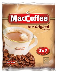 КОФЕЙНЫЙ НАПИТОК MACCOFFEE 3В1 РАСТВОРИМЫЙ, М/У 20Г