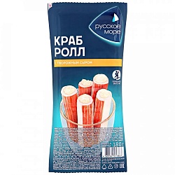 ПАЛОЧКА КРАБОВАЯ РУССКОЕ МОРЕ "КРАБ-РОЛЛ" С СЫРОМ ПАСТ.ОХЛ. 50Г