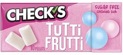 Жевательная резинка  CHECKS без сахара со вкусом тутти - фрутти 13 гр. (10 подушечек)