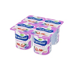 БЗМЖ ЙОГУРТ НЕЖНЫЙ С СОКОМ КЛУБНИКА СЛИВ 5% 100ГР