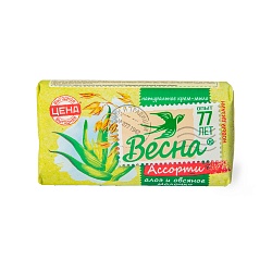 МЫЛО ТУАЛЕТНОЕ ВЕСНА АССОРТИ АЛОЭ И ОВСЯНОЕ МОЛОЧКО 90ГР