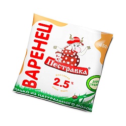 БЗМЖ ВАРЕНЕЦ ПЕСТРАВКА 2,5% 450Г Ф/П