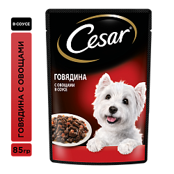 КОРМ ЦЕЗАРЬ ГОВЯДИНА С ОВОЩАМИ ПАУЧ 85ГР