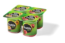 БЗМЖ ЙОГУРТ ФРУТТИС ЛЁГКИЙ ПЕРСИК МАРАКУЙЯ ВИШНЯ 0,1% 110ГР