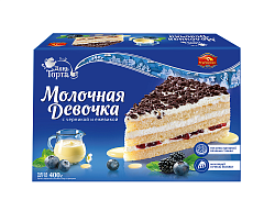 ТОРТ МОЛОЧНАЯ ДЕВОЧКА С ЧЕРНИКОЙ И ЕЖЕВИКОЙ 400ГР