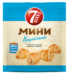 КРУАССАНЫ МИНИ 7 DAYS КРЕМ  С  ВАРЕНОЙ СГУЩЕНКОЙ 176 ГР.