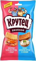 ГРЕНКИ ДВОЙНОЙ КРУТЕЦ КРАБ  СМЕТАНА С ЗЕЛЕНЬЮ 100ГР