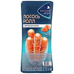 ЛОСОСЕВЫЕ ПАЛОЧКИ ЛОСОСЬ-РОЛЛ"РУССКОЕ МОРЕ" ИМИТАЦИЯ С СЫРОМ ОХЛ.180Г1/8