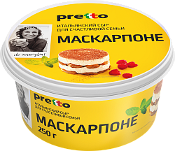 БЗМЖ СЫР МАСКАРПОНЕ PRETTO 80% 250ГР