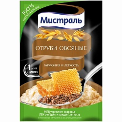 ОТРУБИ ОВСЯНЫЕ гармония и легкость МИСТРАЛЬ 30ГР