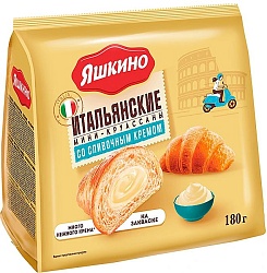 КРУАССАНЫ МИНИ ЯШКИНО СЛИВОЧНЫЙ КРЕМ 180ГР