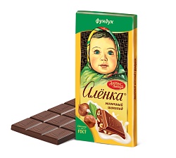 ШОКОЛАД АЛЕНКА С ФУНДУКОМ 90ГР