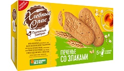 ПЕЧЕНЬЕ СДОБНОЕ ПОЛЕЗНЫЙ ЗАВТРАК СО ЗЛАКАМИ ХЛЕБНЫЙ СПАС 160ГР