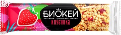 БАТОНЧИК БИОКЕЙ С КЛУБНИКОЙ И ЦЕЛЬНЫМИ ЗЛАКАМИ 25Г