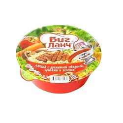 ЛАПША БИГ ЛАНЧ ГОВЯДИНА, ГРИБЫ И ЗЕЛЕНЬ СТАКАН 90ГР