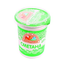 Сметана Село Домашкино 15% стакан 300г