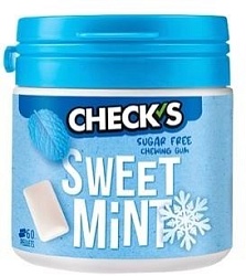 Жевательная резинка  CHECKS без сахара   со вкусом сладкой мяты 70 гр. (50 подушечек)