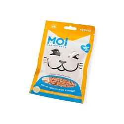 ЛАКОМСТВО ДЛЯ КОШЕК MOI МИНИ-ЛОМТИКИ ИЗ КУРИЦЫ В ФОРМЕ СЕРДЕЧКА ПЛ/ПАК 50ГР