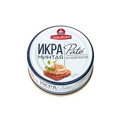 ИКОРНОЕ РЫБНОЕ ИЗДЕЛИЕ ИКРА МИНТАЯ ДЕЛИКАТЕСНАЯ ПАСТЕРИЗОВАННАЯ "ПАТЕ" Ж/Б 90Г