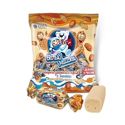КОНФЕТЫ МХ БЕЛЫЙ МИШКА С ДРОБЛЕННЫМ АРАХИСОМ 500ГР