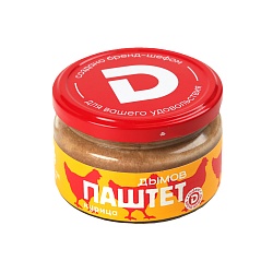 ПАШТЕТ ДЫМОВ ПЕЧЕНОЧНЫЙ СО ВКУСОМ КУРИНОГО МЯСА "КУРИЦА" 200Г