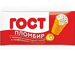 БЗМЖ МОРОЖЕНОЕ НЧ ГОСТ СТАК ПЛОМБИР С ШОК КРОШКОЙ 80ГР