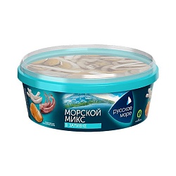 КОКТЕЙЛЬ ИЗ МОРЕПРОДУКТОВ РУССКОЕ МОРЕ В ЗАЛИВКЕ "МОРСКОЙ МИКС"  300ГР