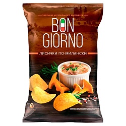 ЧИПСЫ BON GIORNO ЛИСИЧКИ ПО-МИЛАНСКИ 80Г