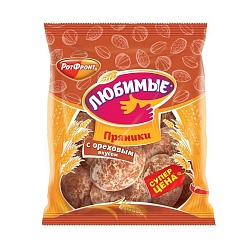 ПРЯНИКИ ЛЮБИМЫЕ С ОРЕХОВЫМ ВКУСОМ 400ГР РОТ ФРОНТ