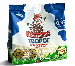 БЗМЖ ТВОРОГ ПЕСТРАВКА 0,3% 200ГР СТАБИЛОБЭГ