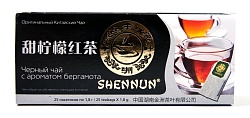 ЧАЙ ШЕННУН ЧЕРНЫЙ МЕЛКОЛИСТОВОЙ С АРОМАТОМ БЕРГАМОТА 25П*1,8ГР