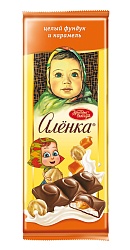 Шоколад Аленка с начинкой целый фундук и карамель 165 г