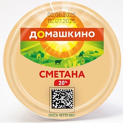 БЗМЖ СМЕТАНА СЕЛО ДОМАШКИНО 20% 300ГР