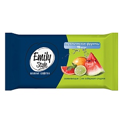 Влажные салфетки универсальные ТРОПИЧЕСКИЕ ФРУКТЫEmily Style 15шт.