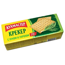 КРЕКЕР КУХМАСТЕР ЗАТЯЖНОЕ С ЛУКОМ И УКРОПОМ 270ГР
