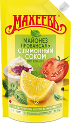 МАЙОНЕЗ МАХЕЕВ С ЛИМОННЫМ СОКОМ 400ГР П/ДОЗ