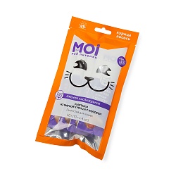 ЛАКОМСТВО ДЛЯ КОШЕК MOI РУЛЕТИКИ ИЗ МЯГКОЙ КУРИЦЫ С ЛОСОСЕМ 10ГР