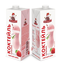 БЗМЖ КОКТЕЙЛЬ МОЛОЧНЫЙ ПЕСТРАВКА КЛУБНИКА 2% 1Л ТБА