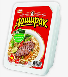 ЛАПША ДОШИРАК ВКУС ГОВЯДИНЫ 90ГР ЛОТОК