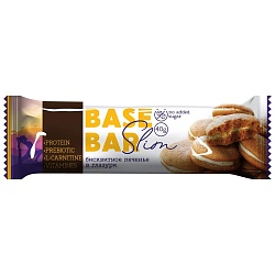 БАТОНЧИК  ПРОТЕИНОВЫЙ BASE BAR SLIM В ГЛАЗ. ВКУС БИСКВИТНОЕ ПЕЧЕНЬЕ 40ГР